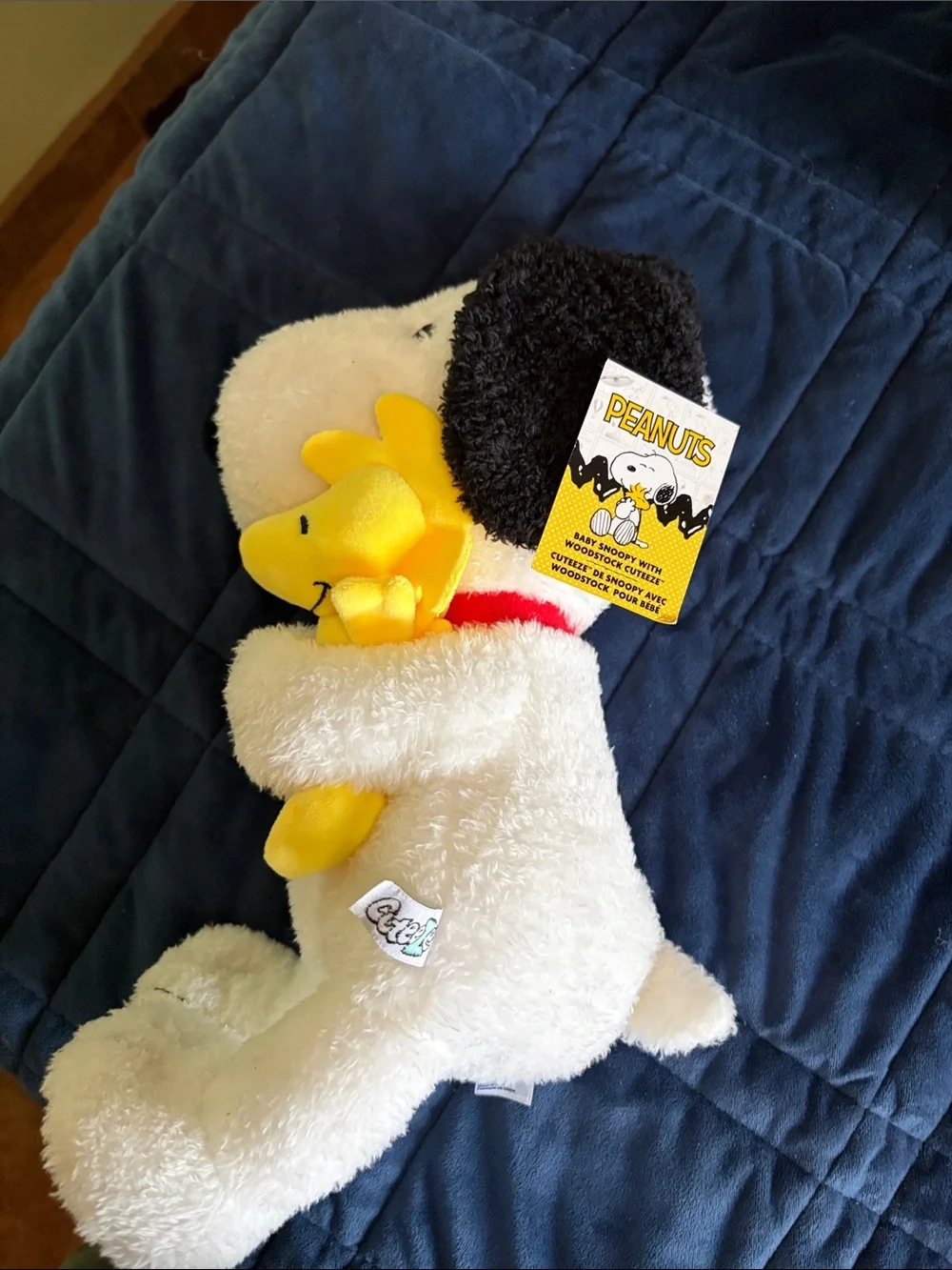Peanuts Snoopy Plush Dog Toy with Yellow Woodstock - White, Black & Yellow